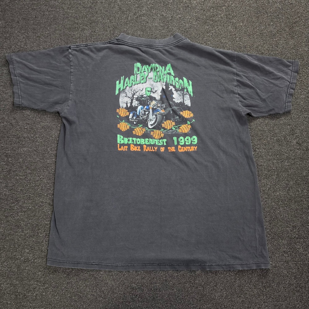 Harley Davidson Shirt Mens XL Black Biketoberfest‎ 1999 Frankenstein Vintage 90s